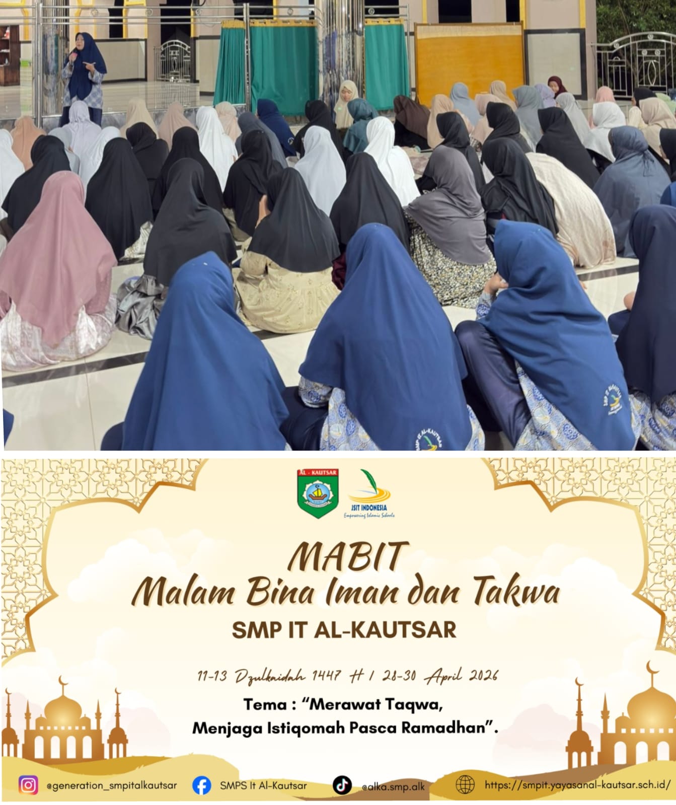 Merawat Taqwa, Menjaga Istiqamah Pasca Ramadhan : MABIT Annisa SMP IT Al-Kautsar Semester Genap TP. 2025/2026