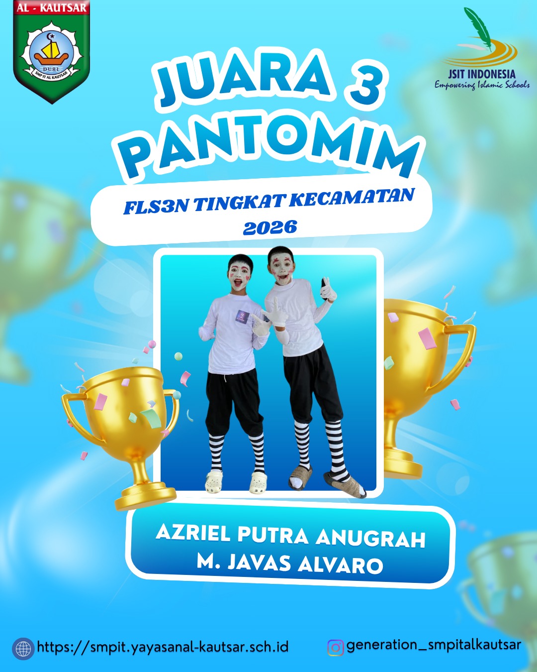 Tim SMP IT Al-Kautsar Raih Juara III Pantomim FLS3N Tingkat Kecamatan 2026 Tim SMP IT Al-Kautsar Raih Juara III Pantomim FLS3N Tingkat Kecamatan 2026